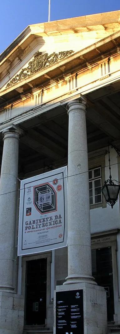 Facade of the former Escola Politécnica, home of the Museu Nacional de História Natural e da Ciência, Lisbon