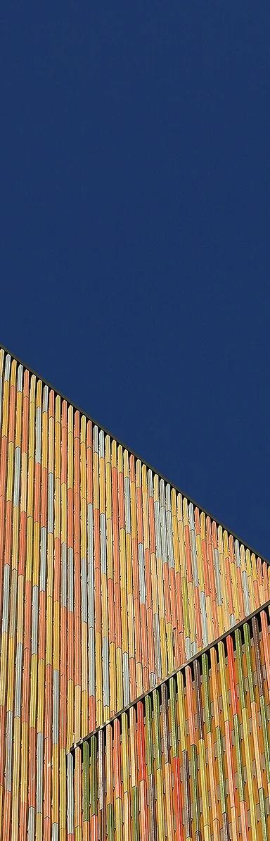 Exterior of Museum Brandhorst showing its ceramic-louvred facade