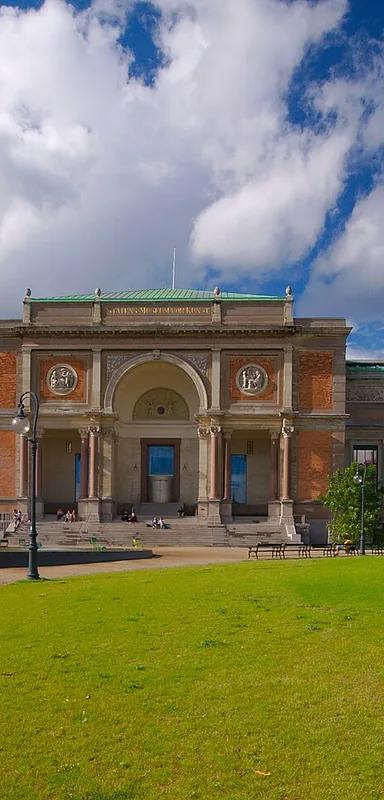 The historicist facade of SMK – National Gallery of Denmark on Sølvgade, Copenhagen