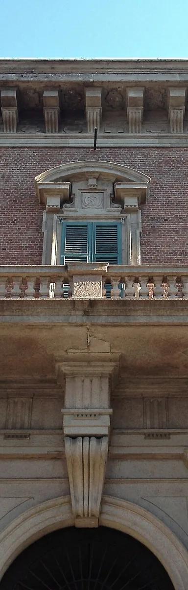 Entrance to the main courtyard of the Palazzo Brera, home of the Pinacoteca di Brera, Milan