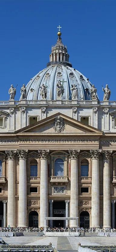 Main facade of St. Peter's Basilica seen from St. Peter's Square, Rome