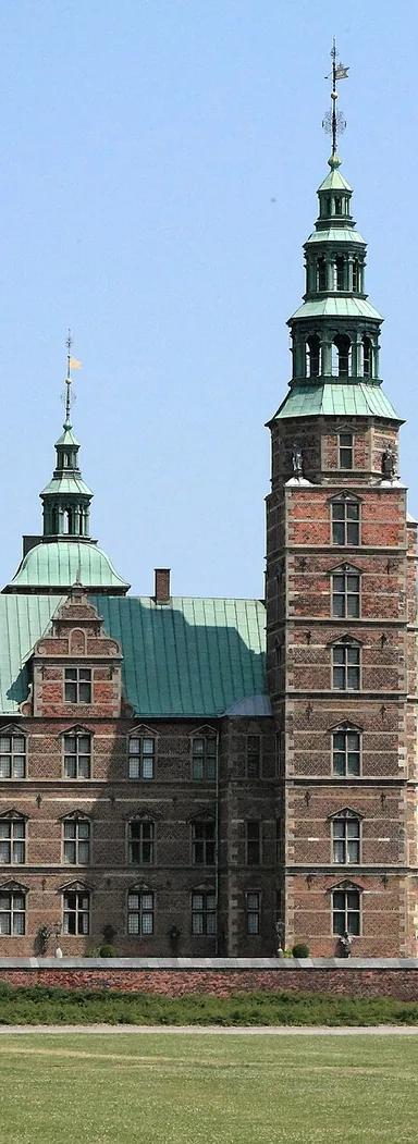 Rosenborg Castle's Renaissance facade and towers in Copenhagen