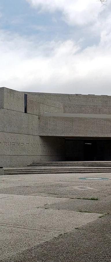 Exterior of the Museo Tamayo Arte Contemporáneo, a stepped concrete building in Bosque de Chapultepec, Mexico City