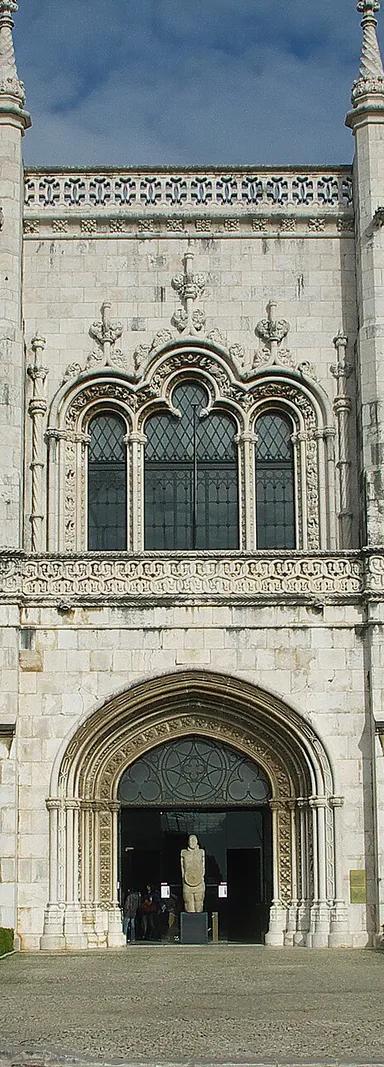 Main facade of the Museu Nacional de Arqueologia in the west wing of the Jerónimos Monastery, Belém