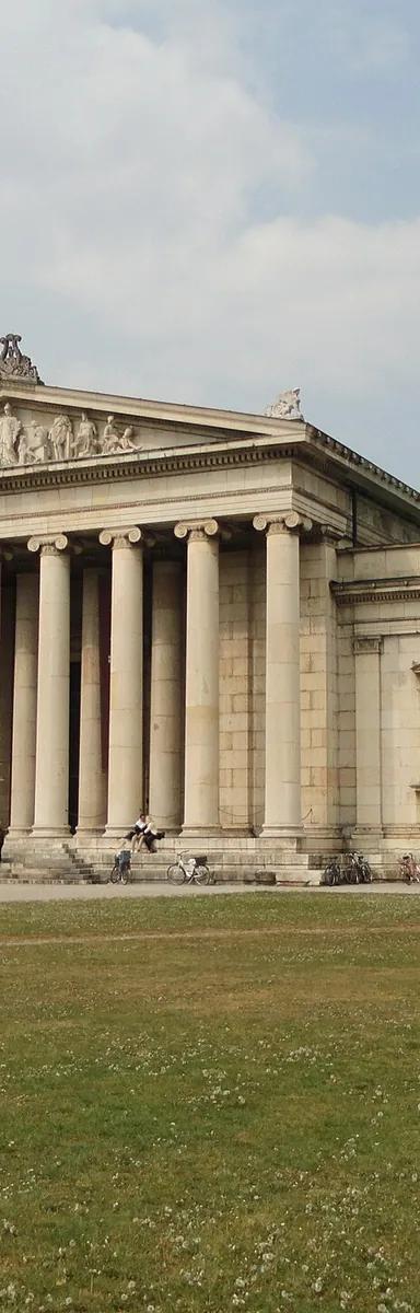 Neoclassical facade of the Glyptothek on Königsplatz, Munich