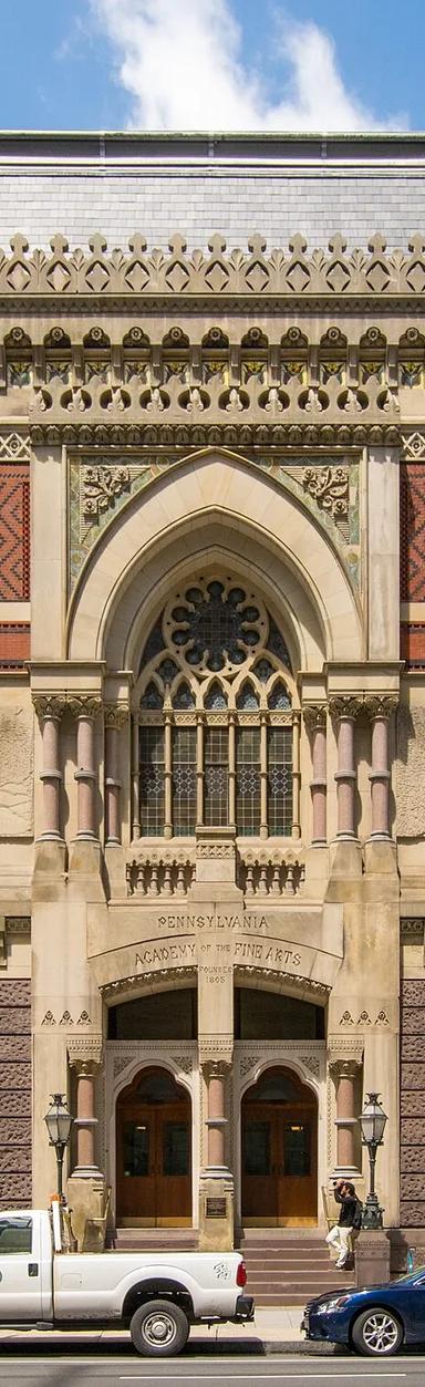 The Frank Furness-designed Historic Landmark Building of the Pennsylvania Academy of the Fine Arts on North Broad Street, Philadelphia