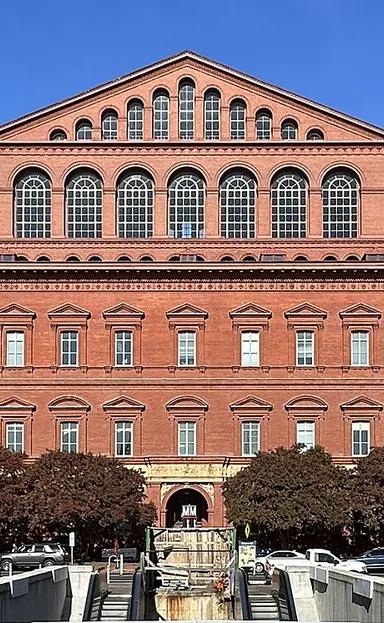 Exterior of the National Building Museum, the 1887 Pension Building, in Washington, DC