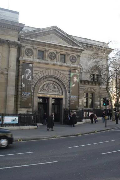 The National Portrait Gallery entrance on St Martin's Place