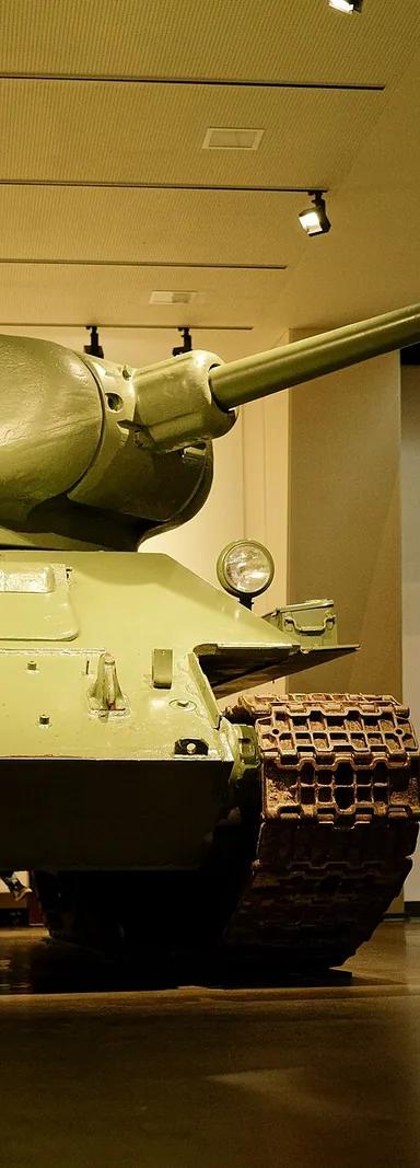 The Imperial War Museum with a T-34 tank at the entrance