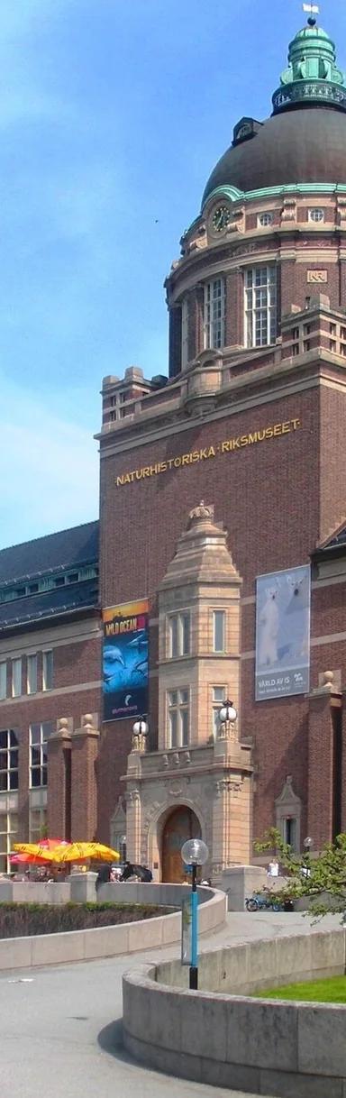 Domed brick facade of the Swedish Museum of Natural History in Frescati, Stockholm