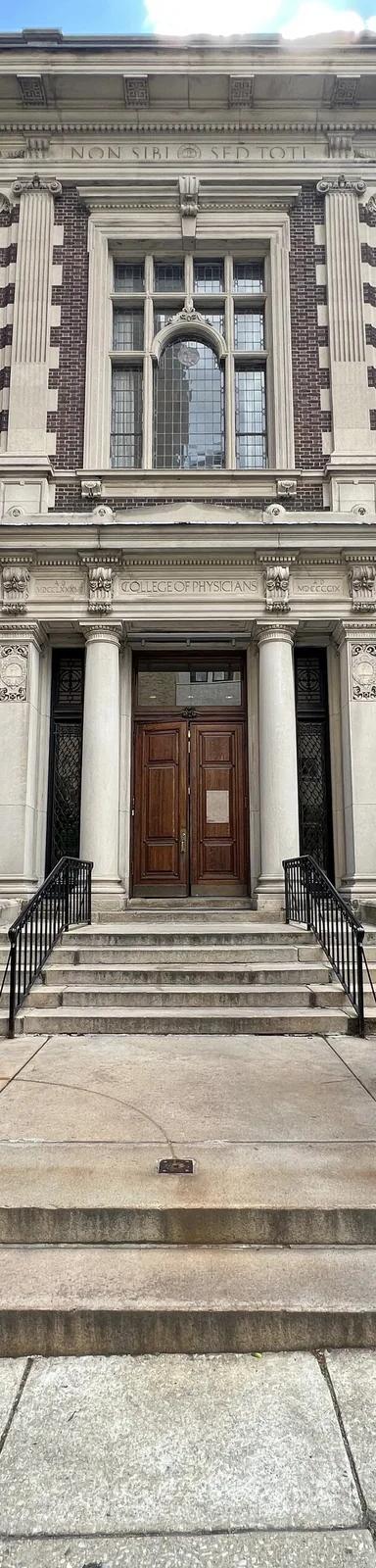 Exterior of the College of Physicians of Philadelphia, home of the Mütter Museum, on South 22nd Street