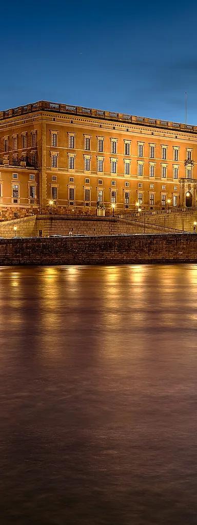 Exterior of the Royal Palace of Stockholm on the waterfront of Gamla stan