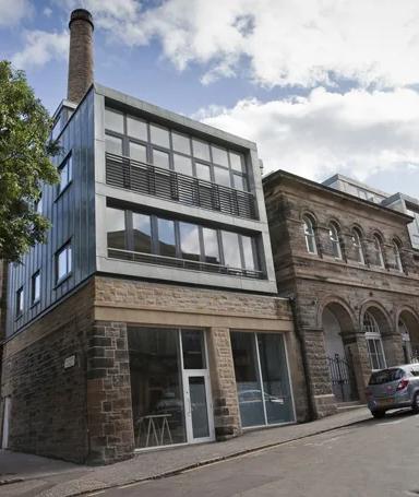 Exterior of Dovecot Studios in the former Infirmary Street Baths, Edinburgh